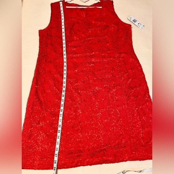 NWT New York Jones Collection red lined crochet lace sheath dress size 18W - Picture 11 of 11